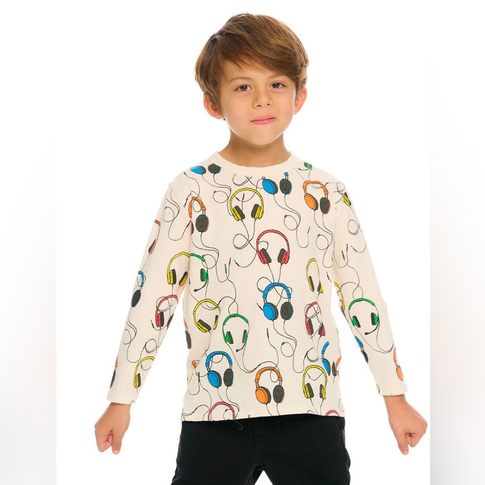 Chaser Earphones Boys Long sleeve T-Shirt